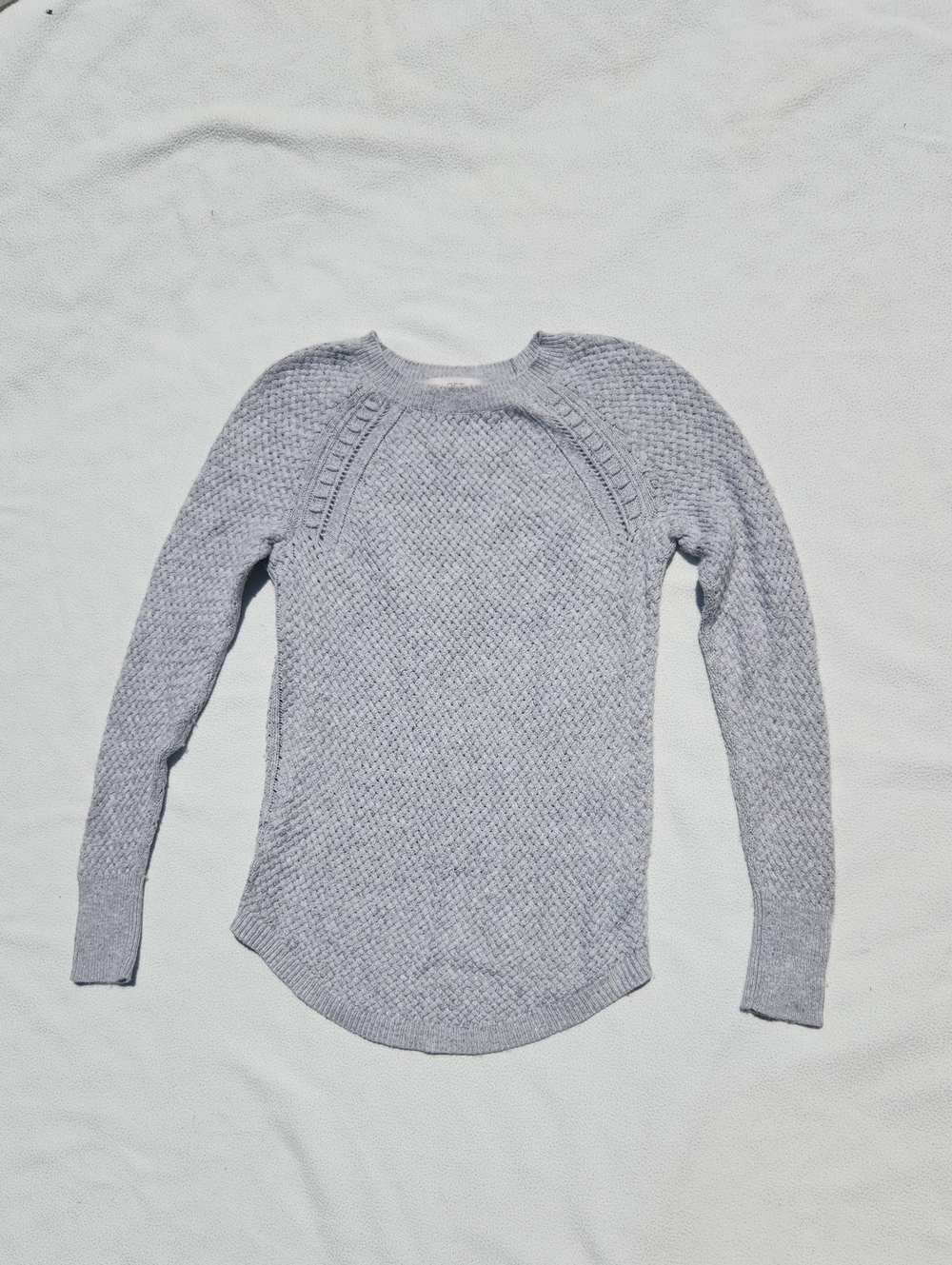 LOFT Grey Cable Knit Long Sleeve Sweater Size XS